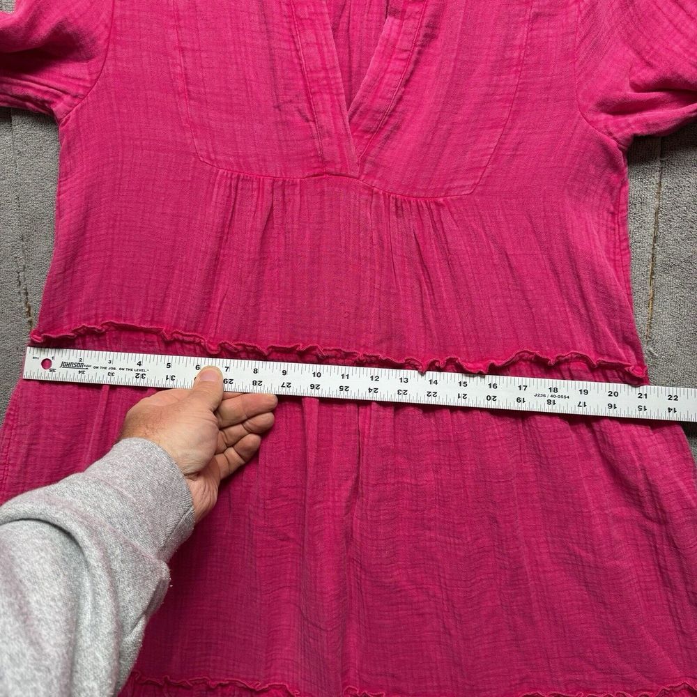 Faherty Dress XS Pink Tiered Isha Gemina Dream Cotton‎ Gauze Long Flowy Resort - Picture 6 of 9